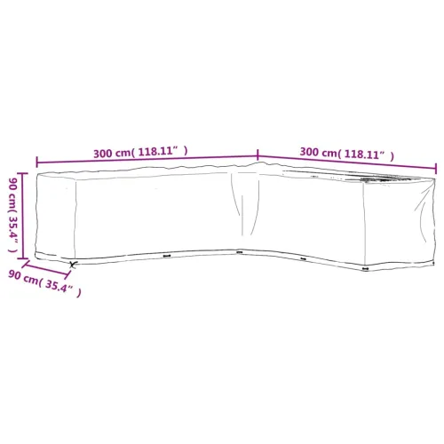 Navlake za kutnu vrtnu garnituru 2 kom s 20 ušica 300x300x90 cm - 300 x 300 x 90 cm 2 Cijena