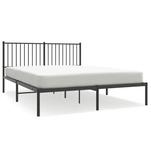 Metalni okvir za krevet s uzglavljem crni 150x200 cm - Crna 150 x 200 cm s uzglavljem Cijena