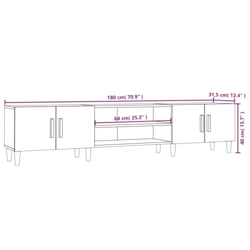 TV ormarić boja betona 180x31,5x40 cm od konstruiranog drva - Beton siva Cijena