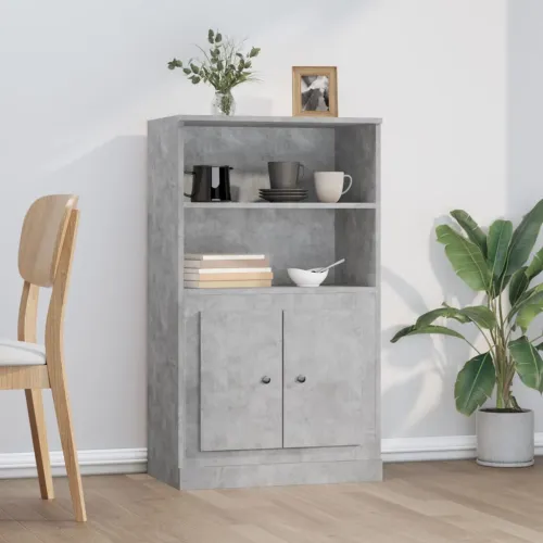 Visoka komoda siva betona 60x35,5x103,5 cm konstruiranog drva - Beton siva Cijena