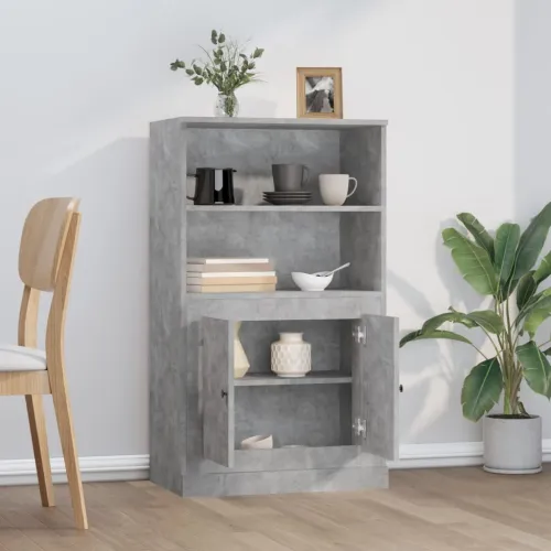 Visoka komoda siva betona 60x35,5x103,5 cm konstruiranog drva - Beton siva Cijena