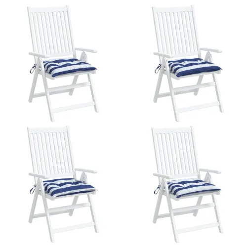 Jastuci za stolice 4 kom plavo-bijele pruge 50x50x7 cm tkanina - Plava i bijela 50 x 50 x 7 cm 4 Cijena
