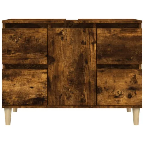 Ormarić za Lavabo - Umivaonik boja dimljenog hrasta 80x33x60 cm drveni - Dimljeni hrast Cijena