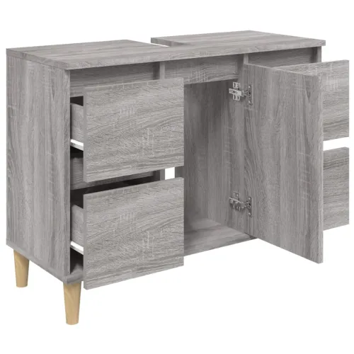 Ormarić za Lavabo - Umivaonik boja hrasta sonome 80x33x60 cm drveni - Sivi hrast sonoma Cijena