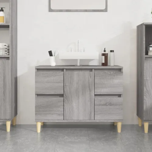 Ormarić za Lavabo - Umivaonik boja hrasta sonome 80x33x60 cm drveni - Sivi hrast sonoma Cijena