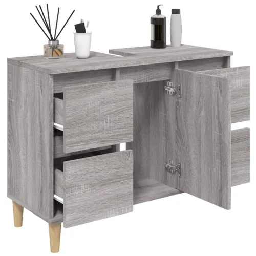 Ormarić za Lavabo - Umivaonik boja hrasta sonome 80x33x60 cm drveni - Sivi hrast sonoma Cijena