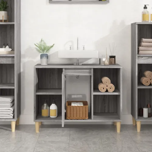 Ormarić za Lavabo - Umivaonik boja hrasta sonome 80x33x60 cm drveni - Sivi hrast sonoma Cijena