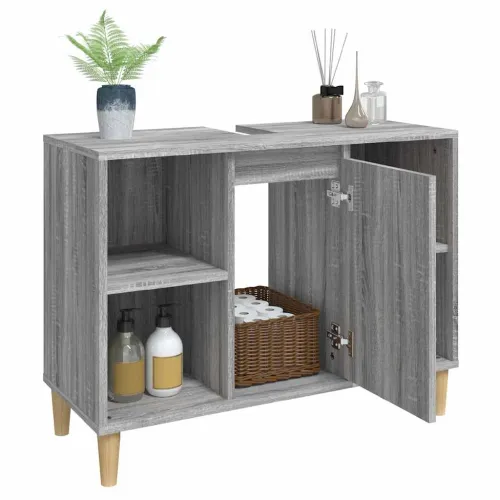 Ormarić za Lavabo - Umivaonik boja hrasta sonome 80x33x60 cm drveni - Sivi hrast sonoma Cijena