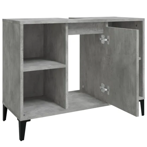 Ormarić za Lavabo - Umivaonik siva boja betona 80 x 33 x 60 cm drveni - Beton siva Cijena