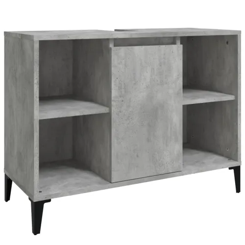 Ormarić za Lavabo - Umivaonik siva boja betona 80 x 33 x 60 cm drveni - Beton siva Cijena