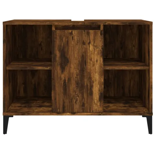 Ormarić za Lavabo - Umivaonik boja dimljenog hrasta 80x33x60 cm drveni - Dimljeni hrast Cijena