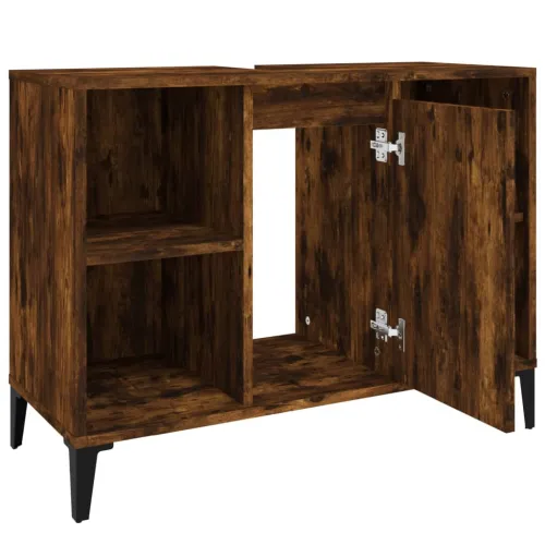 Ormarić za Lavabo - Umivaonik boja dimljenog hrasta 80x33x60 cm drveni - Dimljeni hrast Cijena