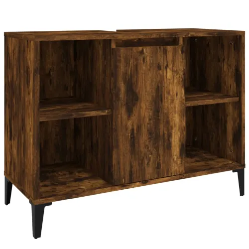 Ormarić za Lavabo - Umivaonik boja dimljenog hrasta 80x33x60 cm drveni - Dimljeni hrast Cijena