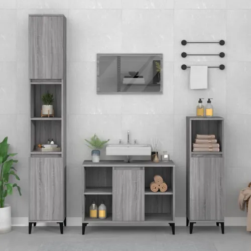 Ormarić za Lavabo - Umivaonik boja hrasta sonome 80x33x60 cm drveni - Sivi hrast sonoma Cijena
