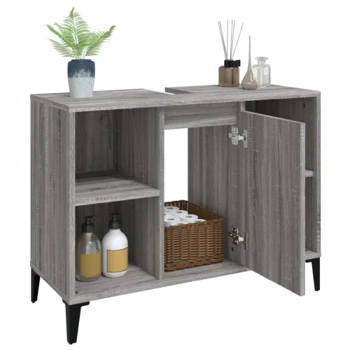 Ormarić za Lavabo - Umivaonik boja hrasta sonome 80x33x60 cm drveni - Sivi hrast sonoma Cijena