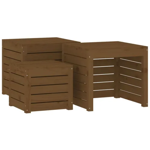 3-dijelni set vrtnih kutija boja meda od masivne borovine - boja meda 50.5 x 50.5 x 46.5 cm Boja meda 50.5 x 50.5 x 46.5 cm Cijena