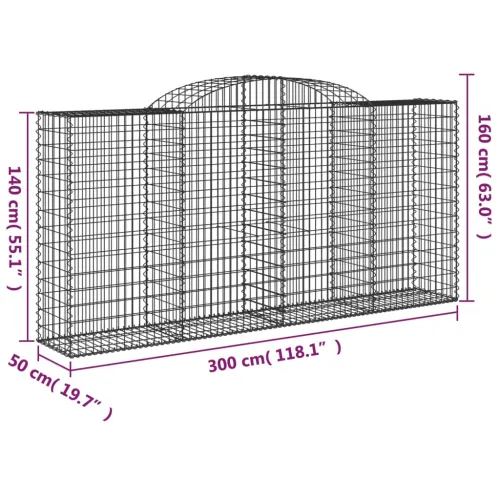 Lučne gabionske košare 10kom 300x50x140/160cm pocinčano željezo - 300 x 50 x 140/160 cm 10 Cijena