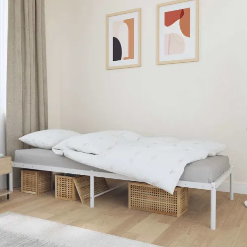 Metalni okvir za krevet bijeli 75x190 cm - Bijela 75 x 190 cm bez uzglavlja Cijena