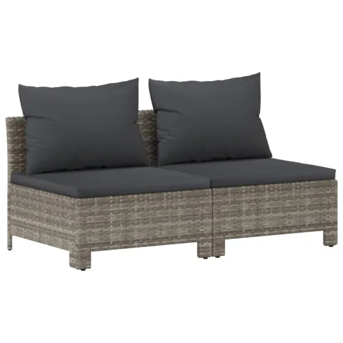 10-dijelna vrtna garnitura od poliratana s jastucima siva - 2x corner + 6x middle + 2x armchair Cijena