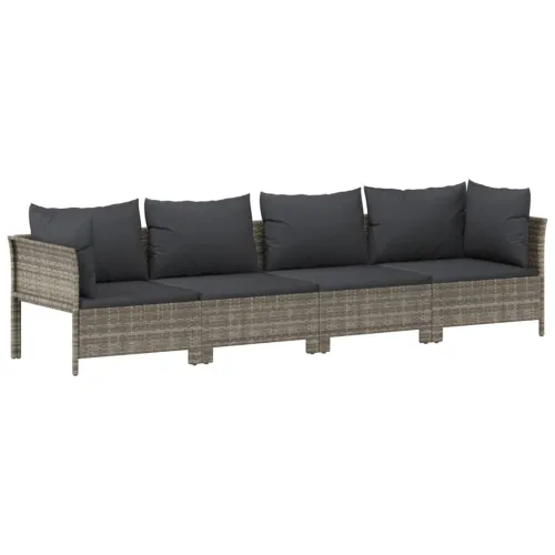 10-dijelna vrtna garnitura od poliratana s jastucima siva - 2x corner + 6x middle + 2x armchair Cijena