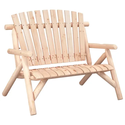 Vrtna klupa s 2 sjedala 119 x 85 x 98 cm masivno drvo smreke - Prirodna klupa Cijena