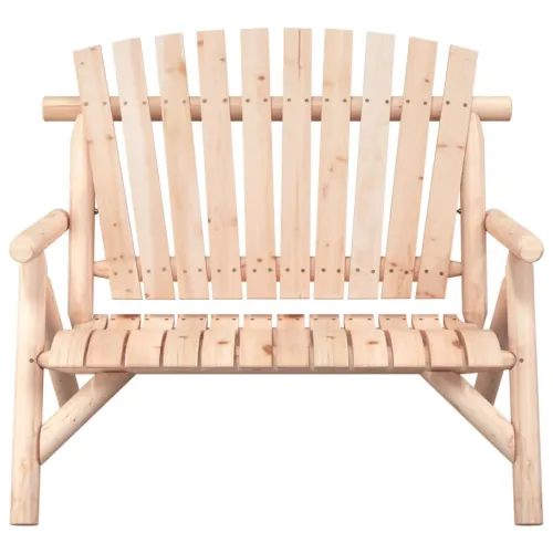 Vrtna klupa s 2 sjedala 119 x 85 x 98 cm masivno drvo smreke - Prirodna klupa Cijena