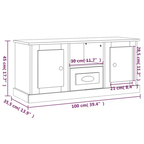 TV ormarić boja hrasta sonome 100x35,5x45 cm konstruirano drvo - Sivi hrast sonoma 1 Cijena