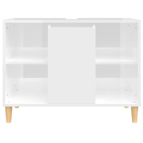 Ormarić za Lavabo - Umivaonik visoki sjaj bijeli 80 x 33 x 60 cm drveni - Visoko sjajno bijela Cijena