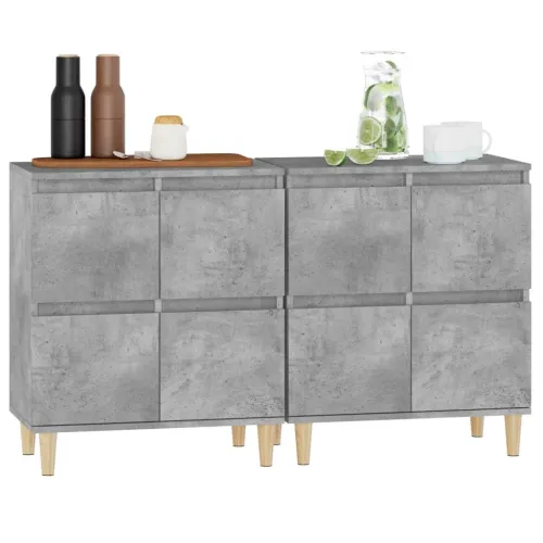 Komode 2 kom siva boja betona 60x35x70 cm od konstruiranog drva - Beton siva 2 Cijena