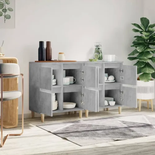 Komode 2 kom siva boja betona 60x35x70 cm od konstruiranog drva - Beton siva 2 Cijena