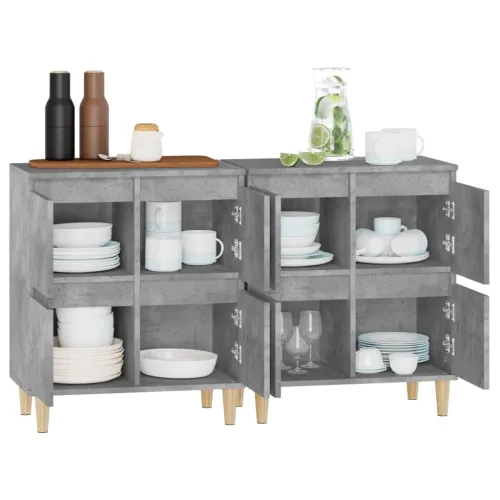 Komode 2 kom siva boja betona 60x35x70 cm od konstruiranog drva - Beton siva 2 Cijena