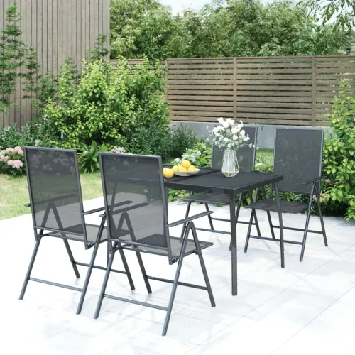 Vrtna garnitura - 5-dijelni vrtni blagovaonski set antracit čelični - Dužina stola 110 cm 4 Cijena