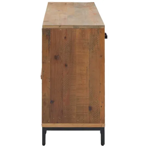 Komoda smeđa 110 x 35 x 70 cm od masivne borovine - Smeđa Cijena