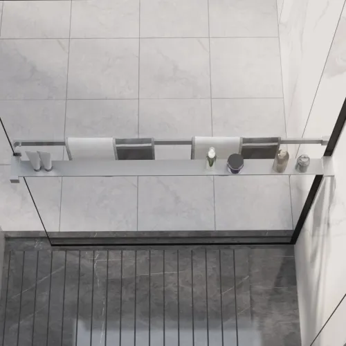 Polica za stijenku tuš-kabine kromirana 100 cm aluminijska - Srebrno 100 cm Cijena