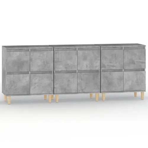 Komode 3 kom siva boja betona 60x35x70 cm od konstruiranog drva - Beton siva 3 Cijena