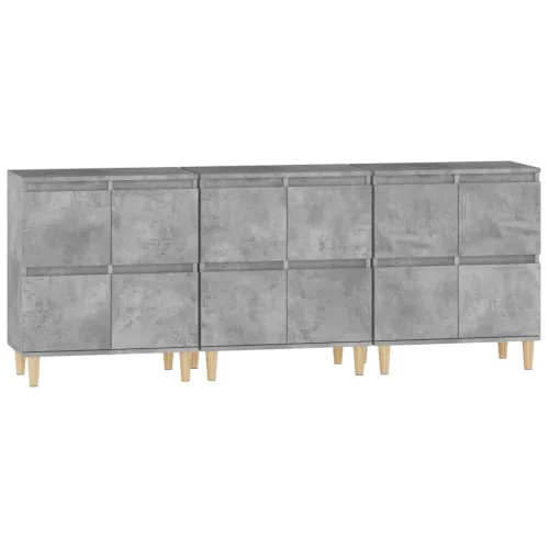 Komode 3 kom siva boja betona 60x35x70 cm od konstruiranog drva - Beton siva 3 Cijena