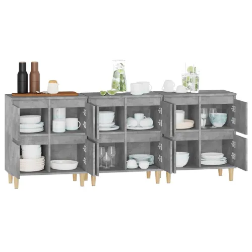 Komode 3 kom siva boja betona 60x35x70 cm od konstruiranog drva - Beton siva 3 Cijena