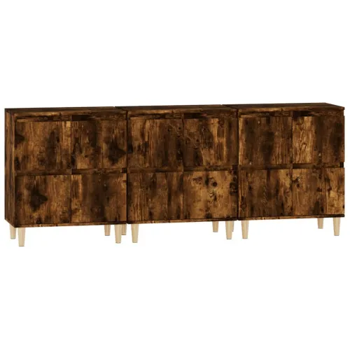Komode 3 kom boja dimljenog hrasta 60x35x70cm konstruirano drvo - Dimljeni hrast 3 Cijena