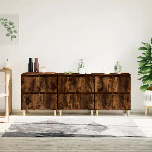 Komode 3 kom boja dimljenog hrasta 60x35x70cm konstruirano drvo - Dimljeni hrast 3 Cijena
