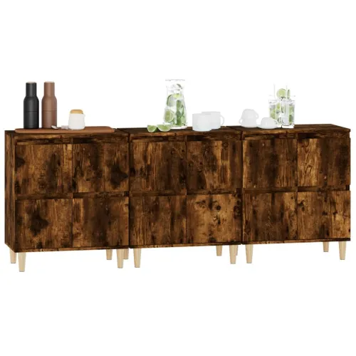 Komode 3 kom boja dimljenog hrasta 60x35x70cm konstruirano drvo - Dimljeni hrast 3 Cijena