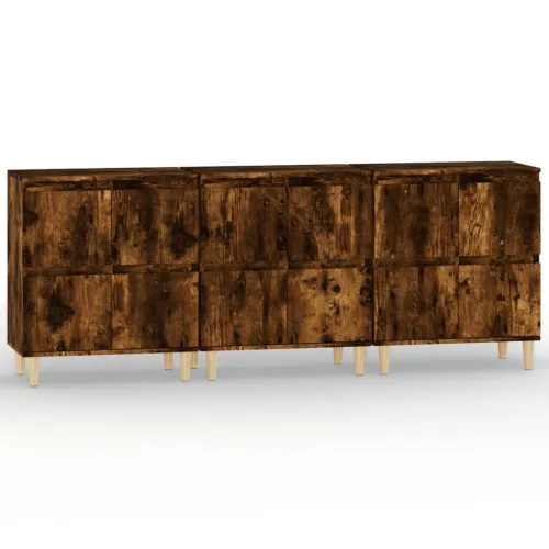 Komode 3 kom boja dimljenog hrasta 60x35x70cm konstruirano drvo - Dimljeni hrast 3 Cijena