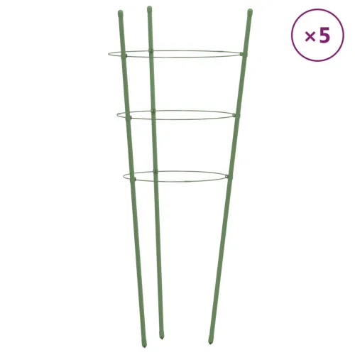 Kolci za vrtne biljke s 3 prstena 5 kom zeleni 75 cm čelični - 28 x 75 cm Cijena