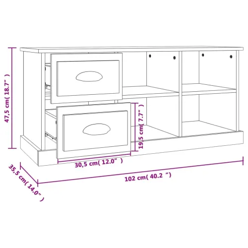TV ormarić sjajni bijeli 102x35,5x47,5 cm konstruirano drvo - Visoko sjajno bijela 1 102 cm Cijena