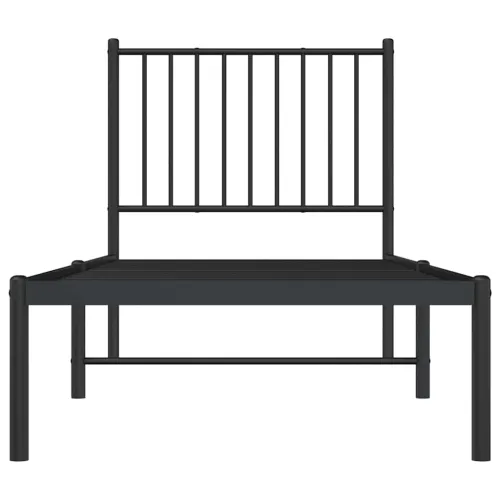 Metalni okvir za krevet s uzglavljem crni 80x200 cm - Crna 80 x 200 cm s uzglavljem Cijena