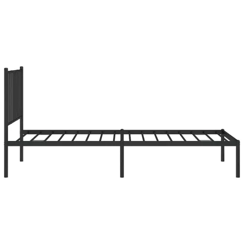 Metalni okvir za krevet s uzglavljem crni 80x200 cm - Crna 80 x 200 cm s uzglavljem Cijena