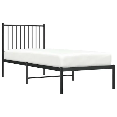 Metalni okvir za krevet s uzglavljem crni 80x200 cm - Crna 80 x 200 cm s uzglavljem Cijena