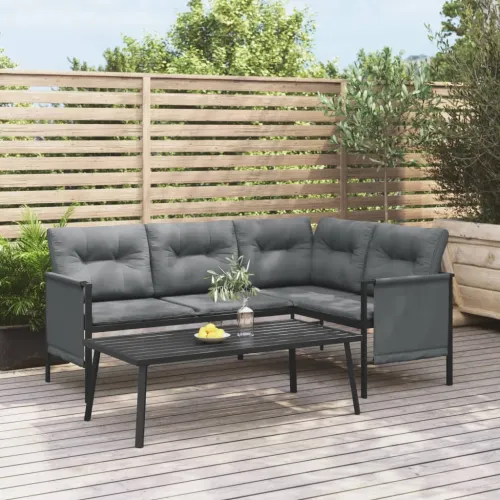 Vrtni stolić za kavu antracit 110 x 55 x 35 cm čelični Cijena