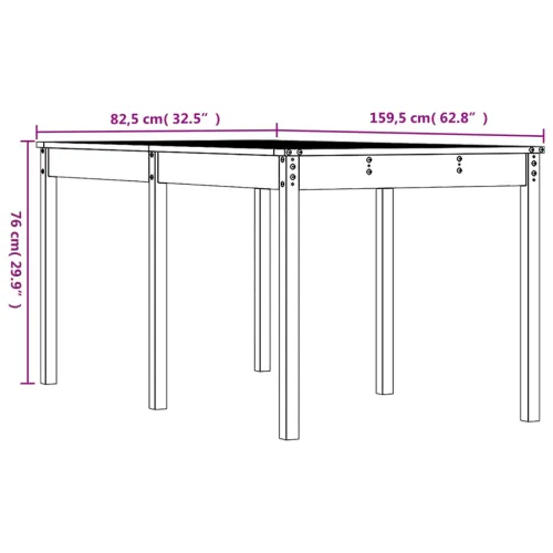 Vrtni stol 159,5 x 82,5 x 76 cm od masivne borovine - Prirodna boja bora 159.5 x 82.5 x 76 cm Cijena