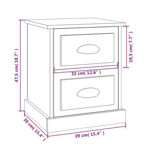 Noćni ormarići 2 kom boja hrasta 39x39x47,5cm konstruirano drvo - Dimljeni hrast 2 Cijena