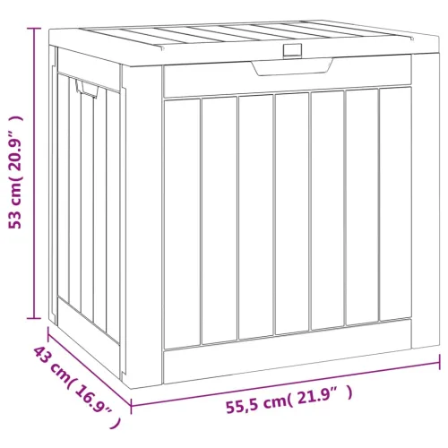 Vrtna kutija za pohranu crna 55,5 x 43 x 53 cm polipropilen Cijena